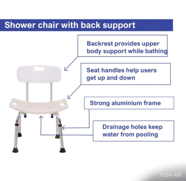 SHOWER CHAIR WITH BACKSUPPORT